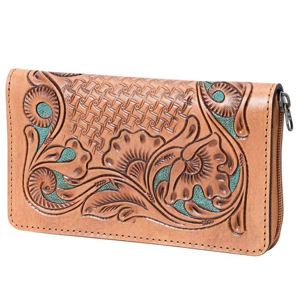 OHLAY Wallet Hand Tooled Genuine Leather Women Bag Western Handbag Purse | Womens Handbags |Leather Belt for Summer