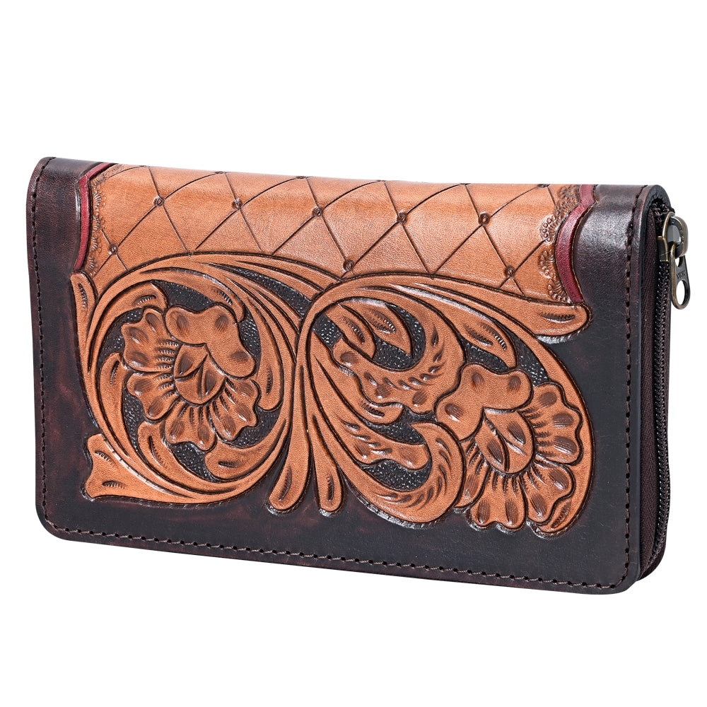OHLAY Wallet Hand Tooled Genuine Leather Women Bag Western Handbag Purse | Womens Handbags |Leather Belt for Summer