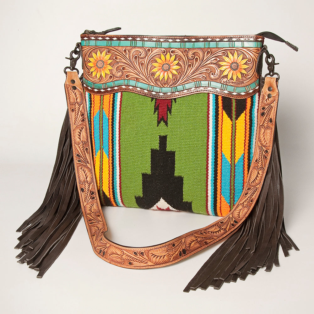 American Darling Signature Crossbody Hand Tooled Saddle Blanket Genuine Leather Women Bag Western Handbag Purse