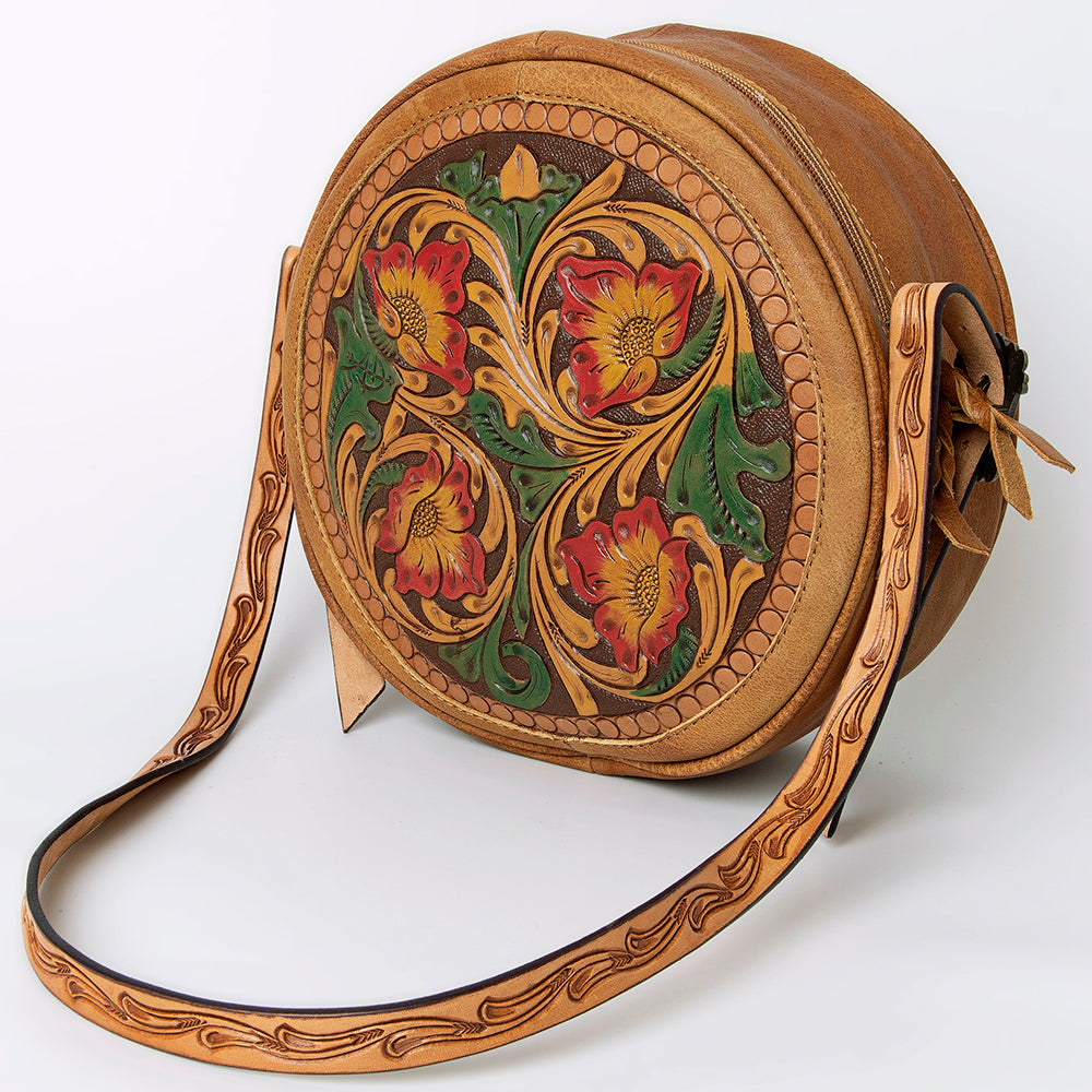 American Darling Canteen Bag Hand Tooled Genuine Leather Western Women | Handbag Purse Travel Clutch