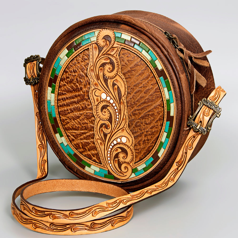 American Darling Canteen Bag Hand Tooled Genuine Leather Western Women | Handbag Purse Travel Clutch