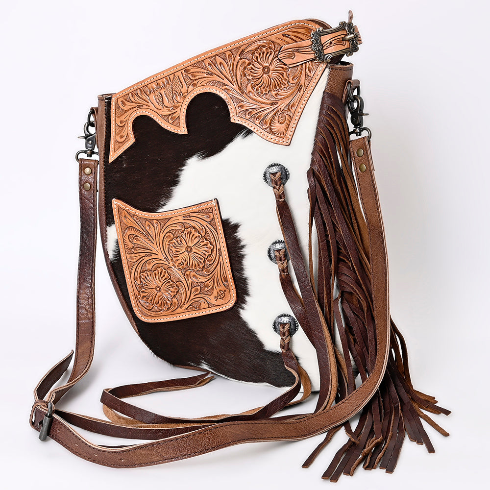 American Darling Cross Body Hand Tooled Hair on-Genuine Leather Western Women Bag Handbag Purse | Crossbody for Cute