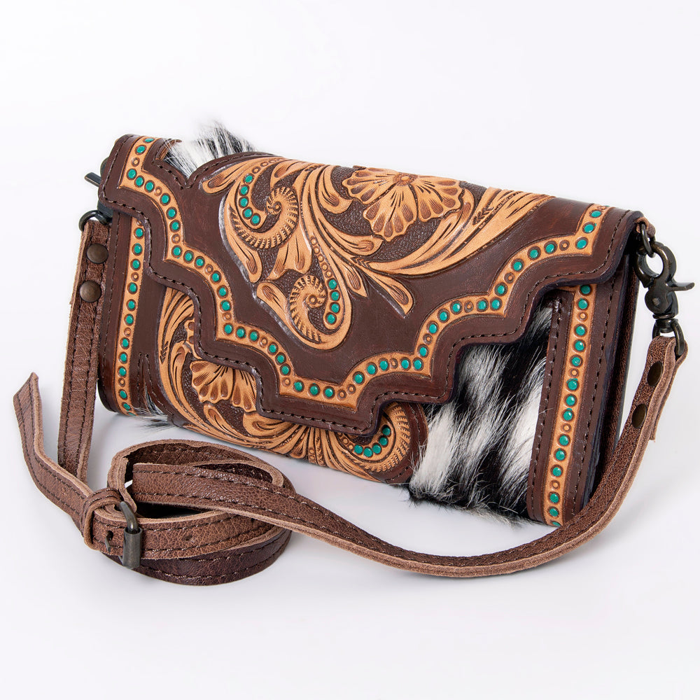 American Darling Messenger Saddle Blanket Fabric Genuine Leather Western Women Bag Handbag Purse | Cute