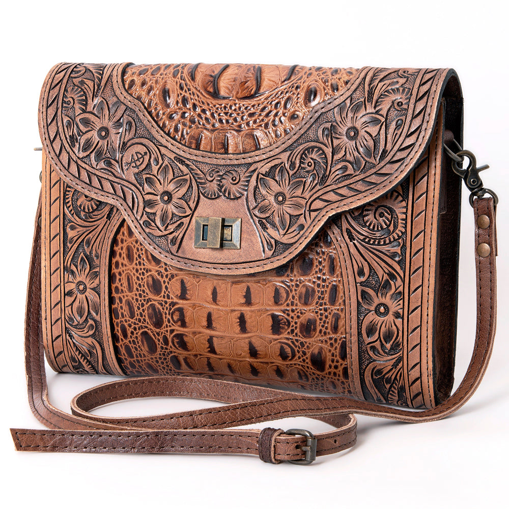 American Darling Small Crossbody Crocodile Embossed Genuine Leather Western Women Bag Handbag Purse | Small Crossbody for Cute