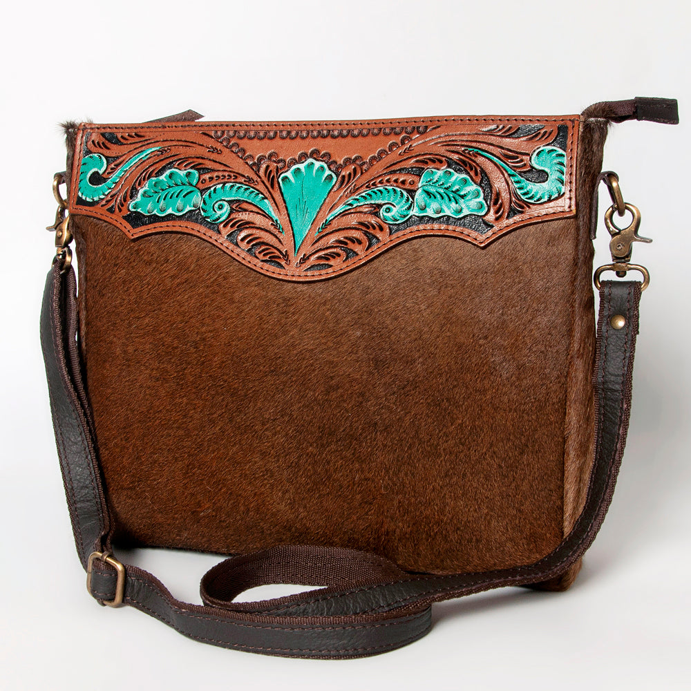 Ohlay Bags KBA113 Cross Body I Hand Tooled Hair-On Genuine Leather Women Bag Western Handbag Purse