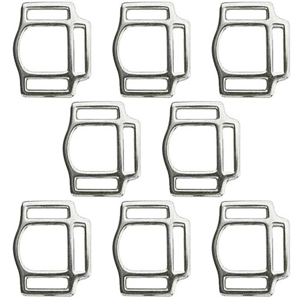 Hilason 1 Inch Malleable iron 3 Way Halter Square Nickel Plated