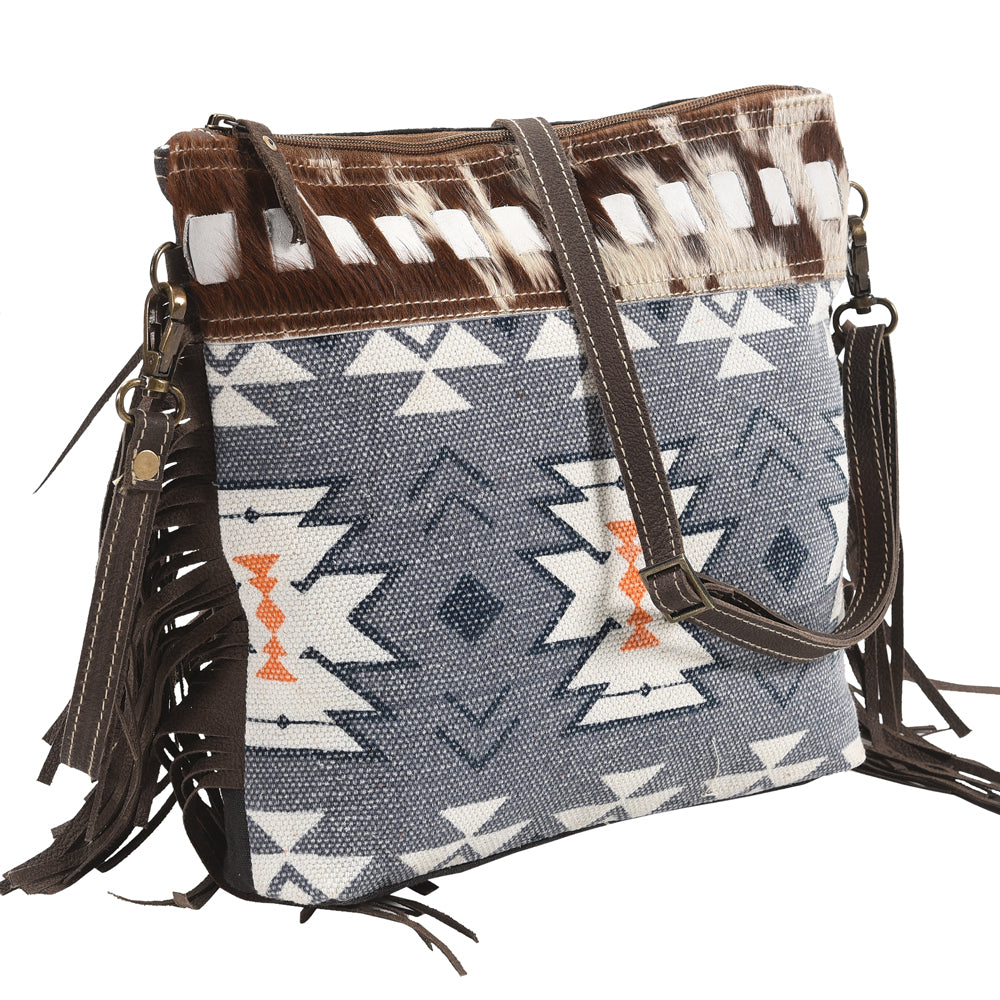 OHLAY Backpack Upcycled Canvas Hair-On Genuine Leather Women Bag Western Handbag Purse Womens Handbags Belt for Purses Summer