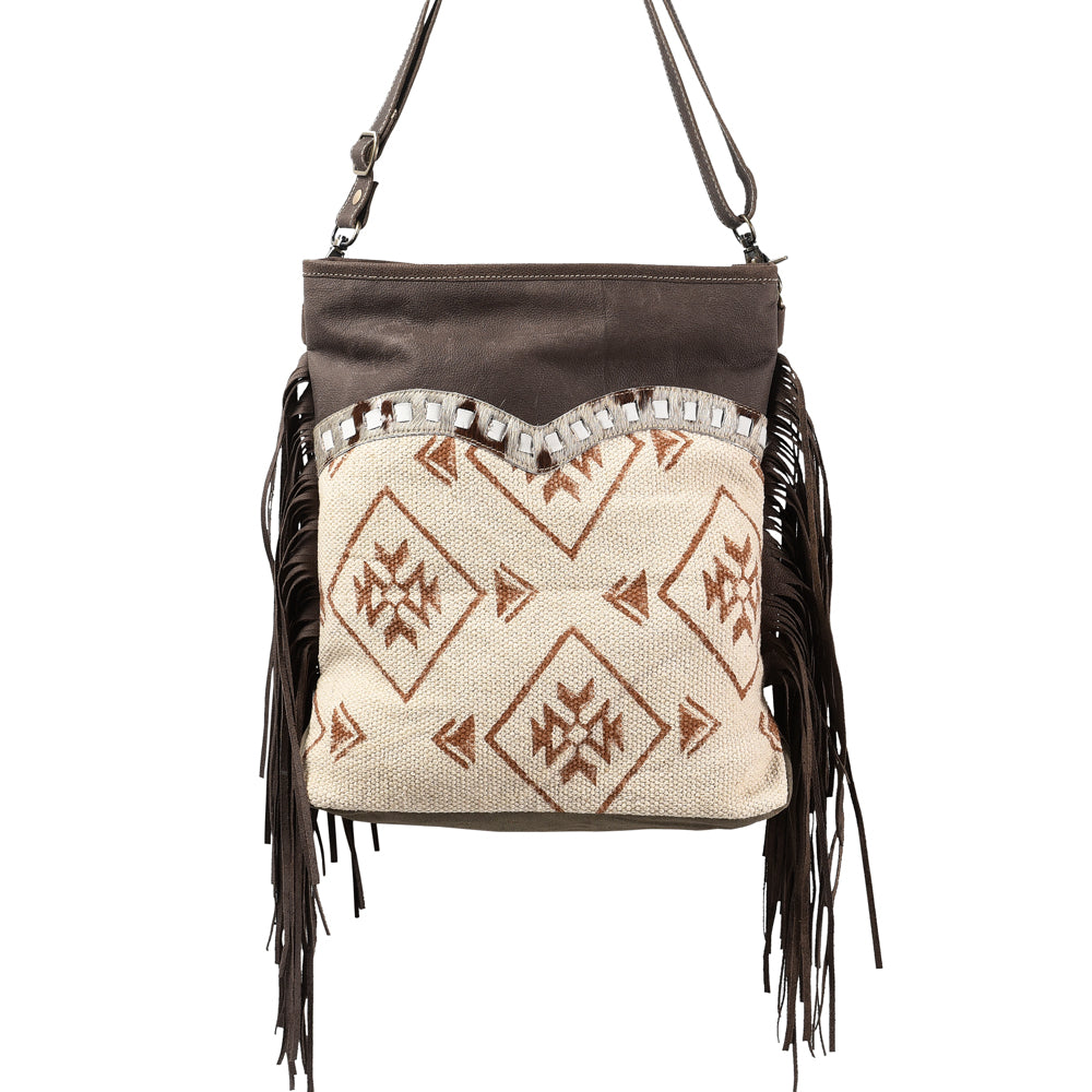 OHLAY Large Crossbody Upcycled Wool Canvas Hair-On Genuine Leather Women's Bag Western Handbag Purse Womens Handbags Purses