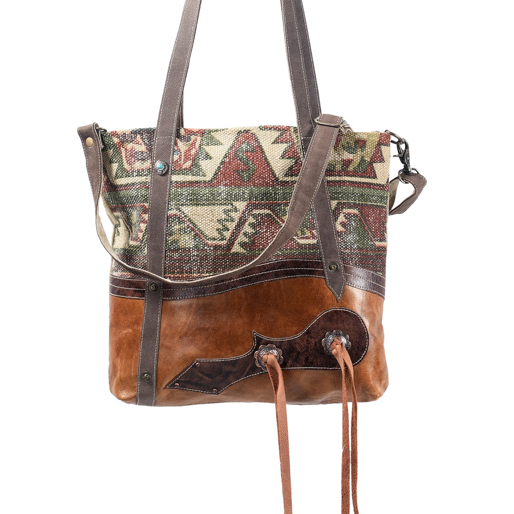 OHLAY KB368 TOTE Upcycled Wool Canvas Genuine Leather women bag western handbag purse