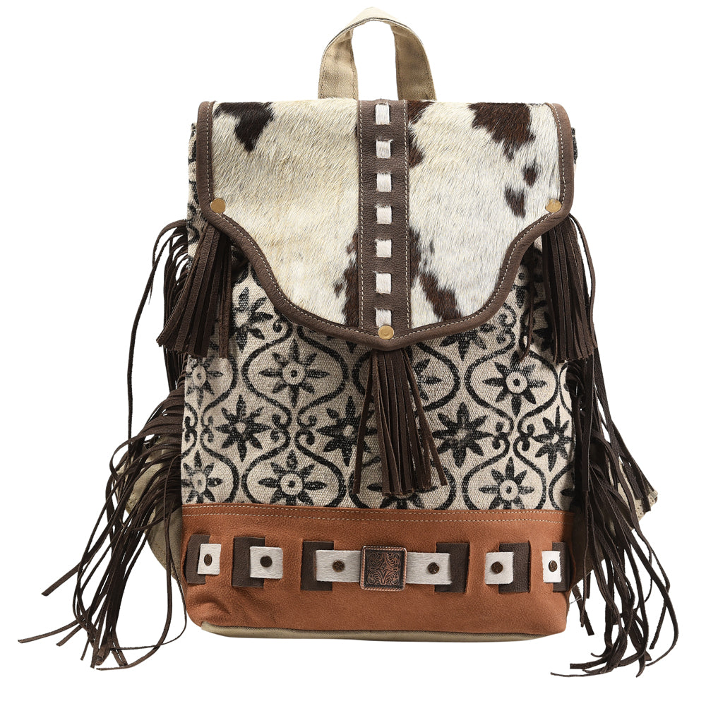 OHLAY Bucket Upcycled Wool Canvas Hair On Genuine Leather Women Bag Western Handbag Purse | Womens Handbags Belt for Summer