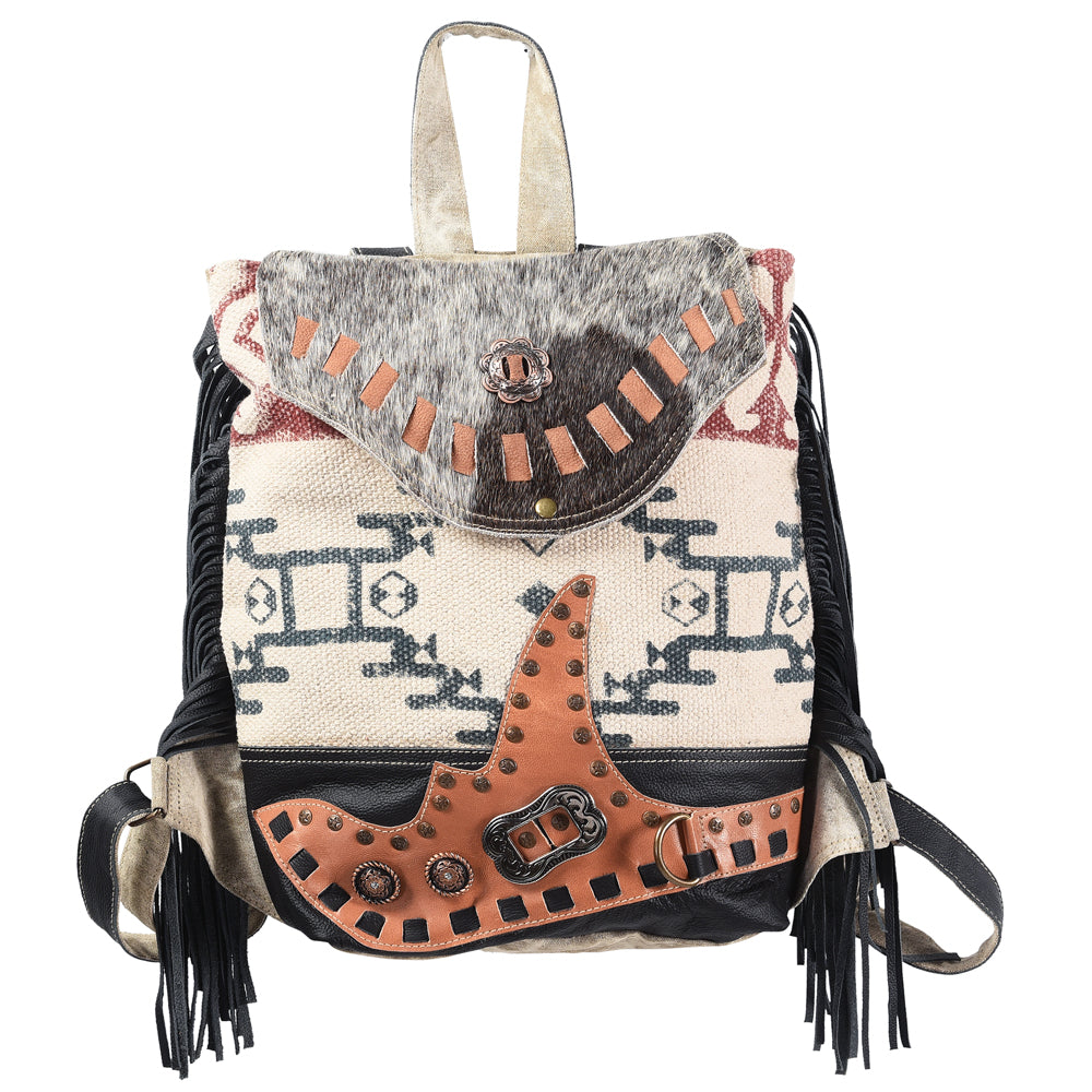 OHLAY Bucket Upcycled Wool Canvas Hair On Genuine Leather Women Bag Western Handbag Purse | Womens Handbags Belt for Summer