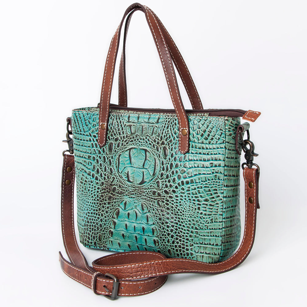 American Darling Tote Crocodile Embossed Genuine Leather Western Women Bag Handbag | for Cute Laptop
