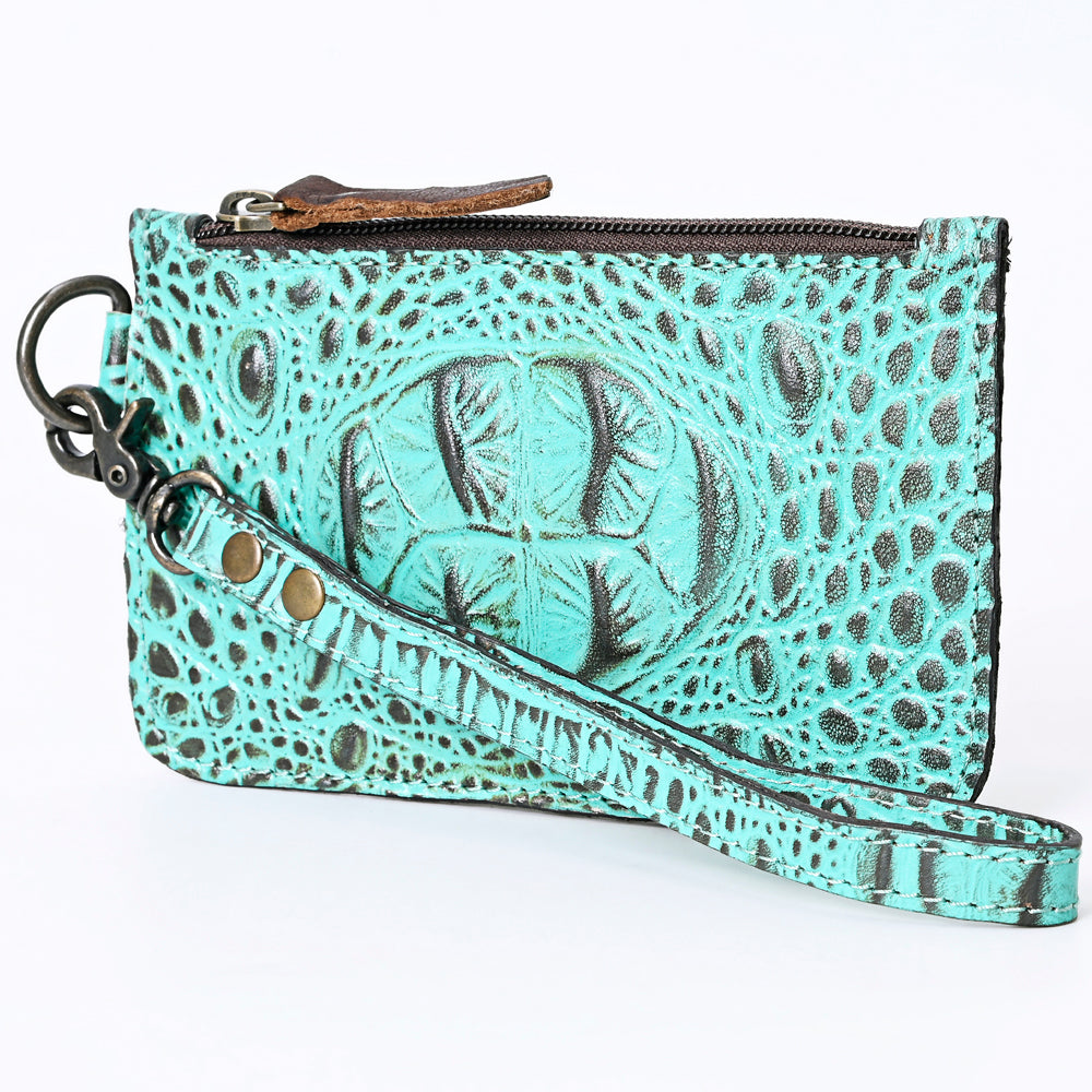 American Darling Wristlet Crocodile Embossed Genuine Leather Western Women Bag | Handbag Purse Travel Clutch