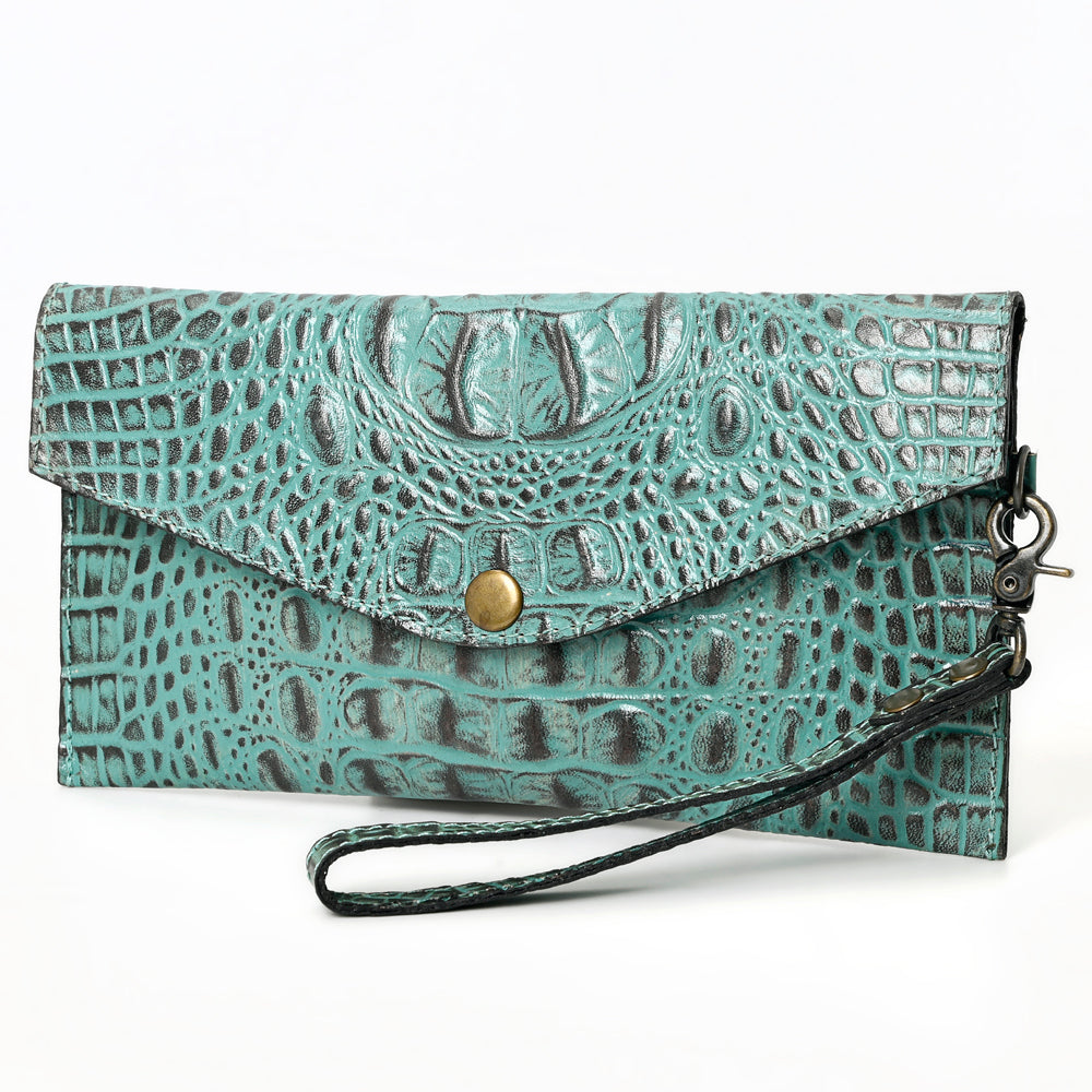 American Darling Coin Purse Crocodile Embossed Genuine Leather Western Women Bag | Handbag Wallet Purses
