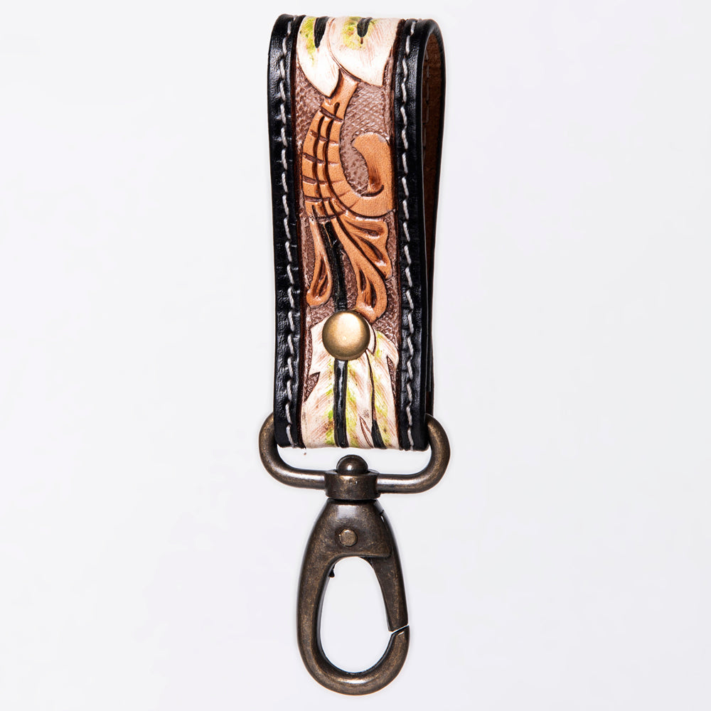 American Darling ADKR210B Hand Tooled Carved Genuine Leather Keyring