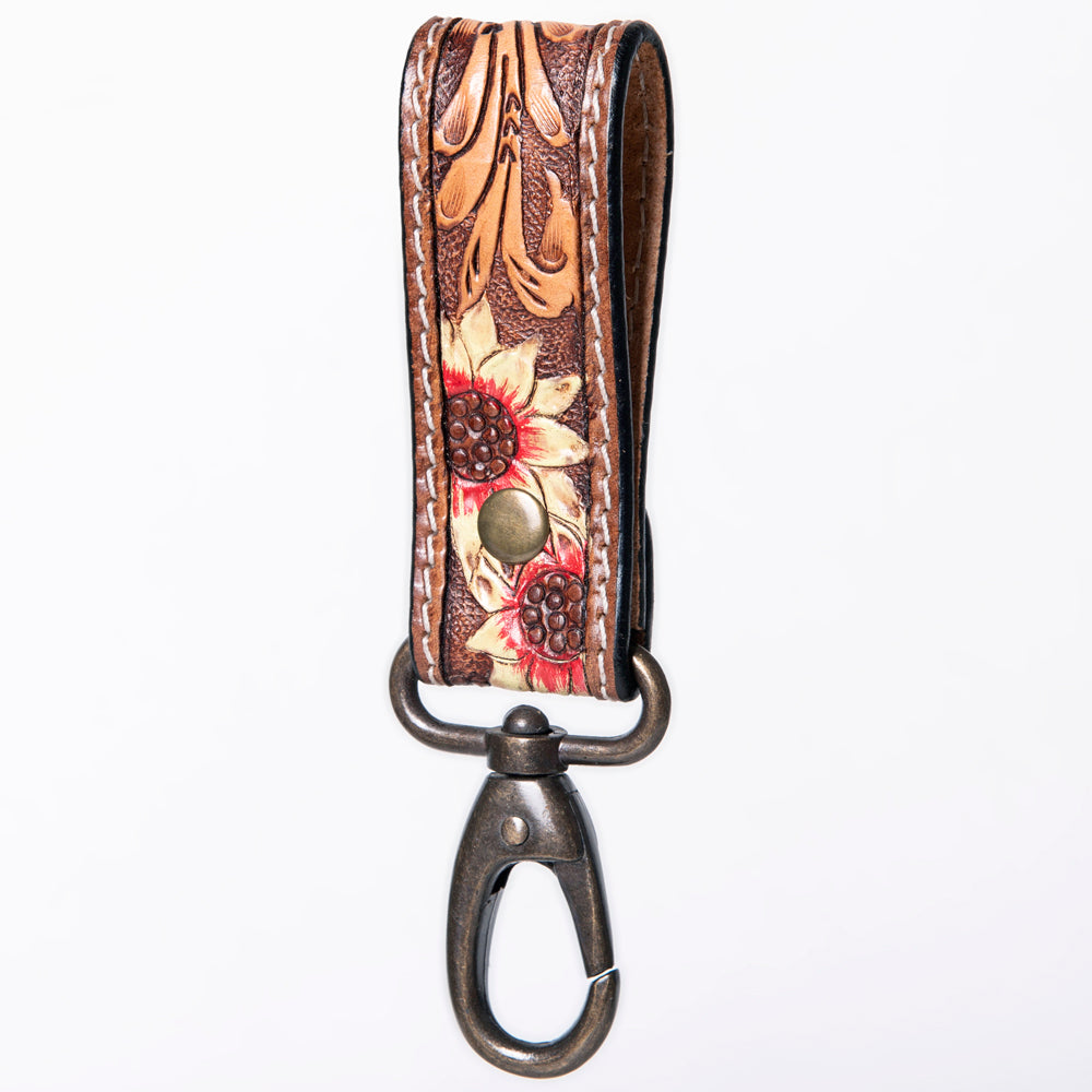American Darling ADKR210G Hand Tooled Carved Genuine Leather Keyring