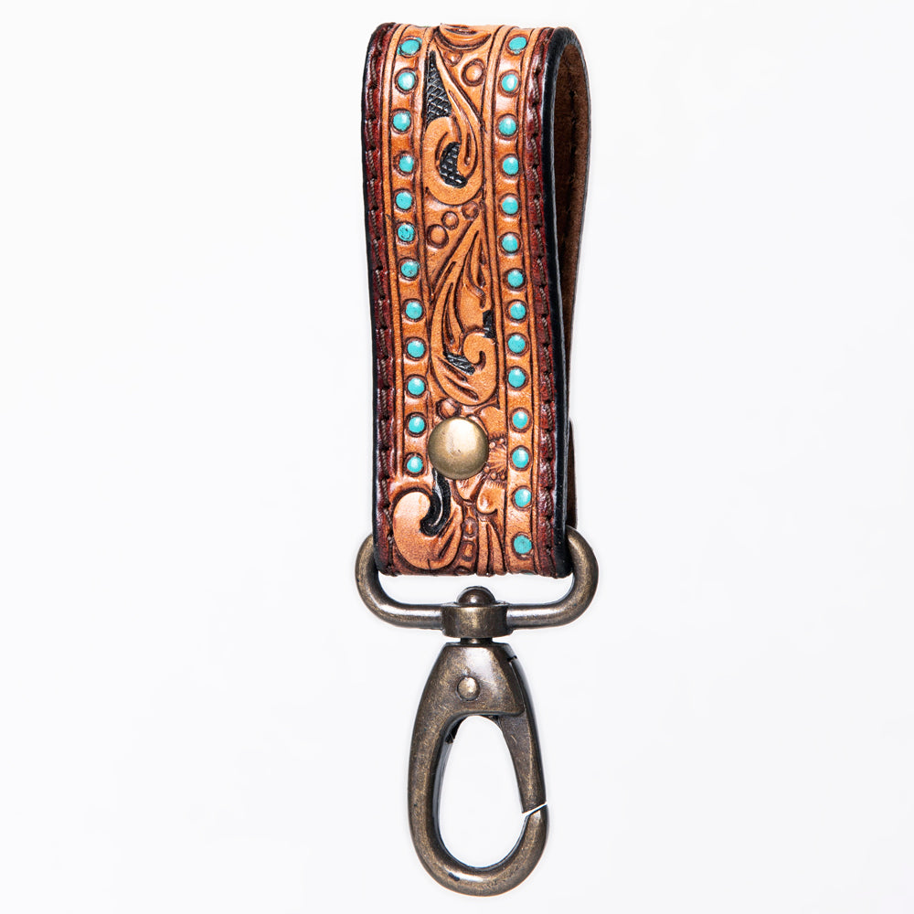American Darling ADKR210J Hand Tooled Carved Genuine Leather Keyring