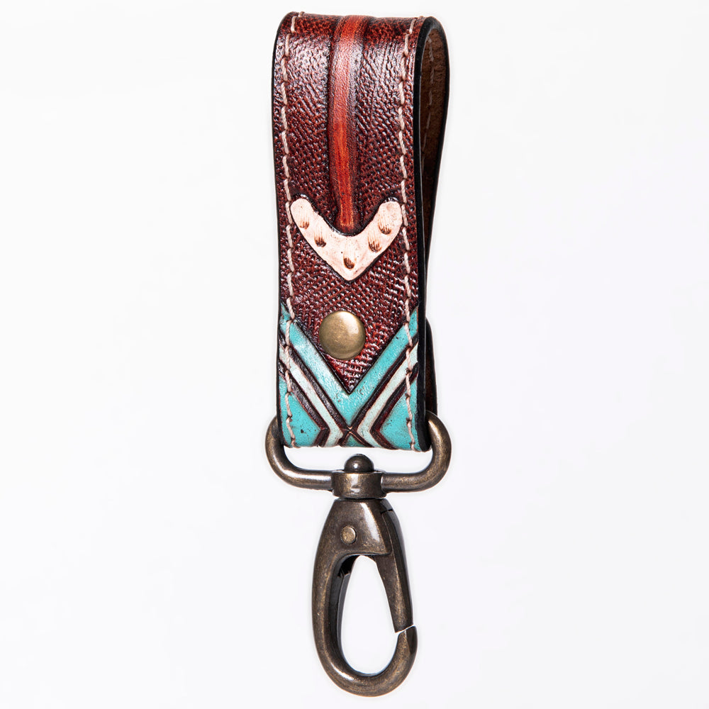 American Darling ADKR210N Hand Tooled Carved Genuine Leather Keyring