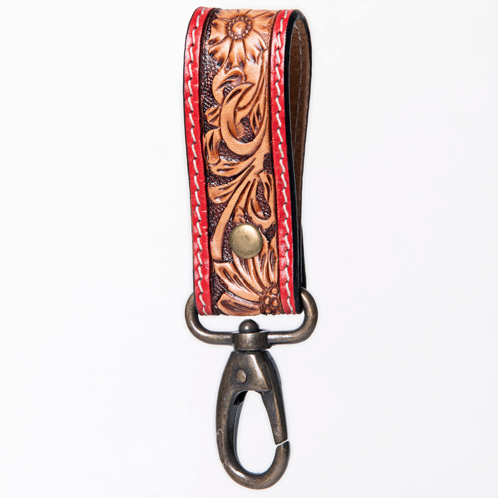 American Darling ADKR210O Hand Tooled Carved Genuine Leather Keyring