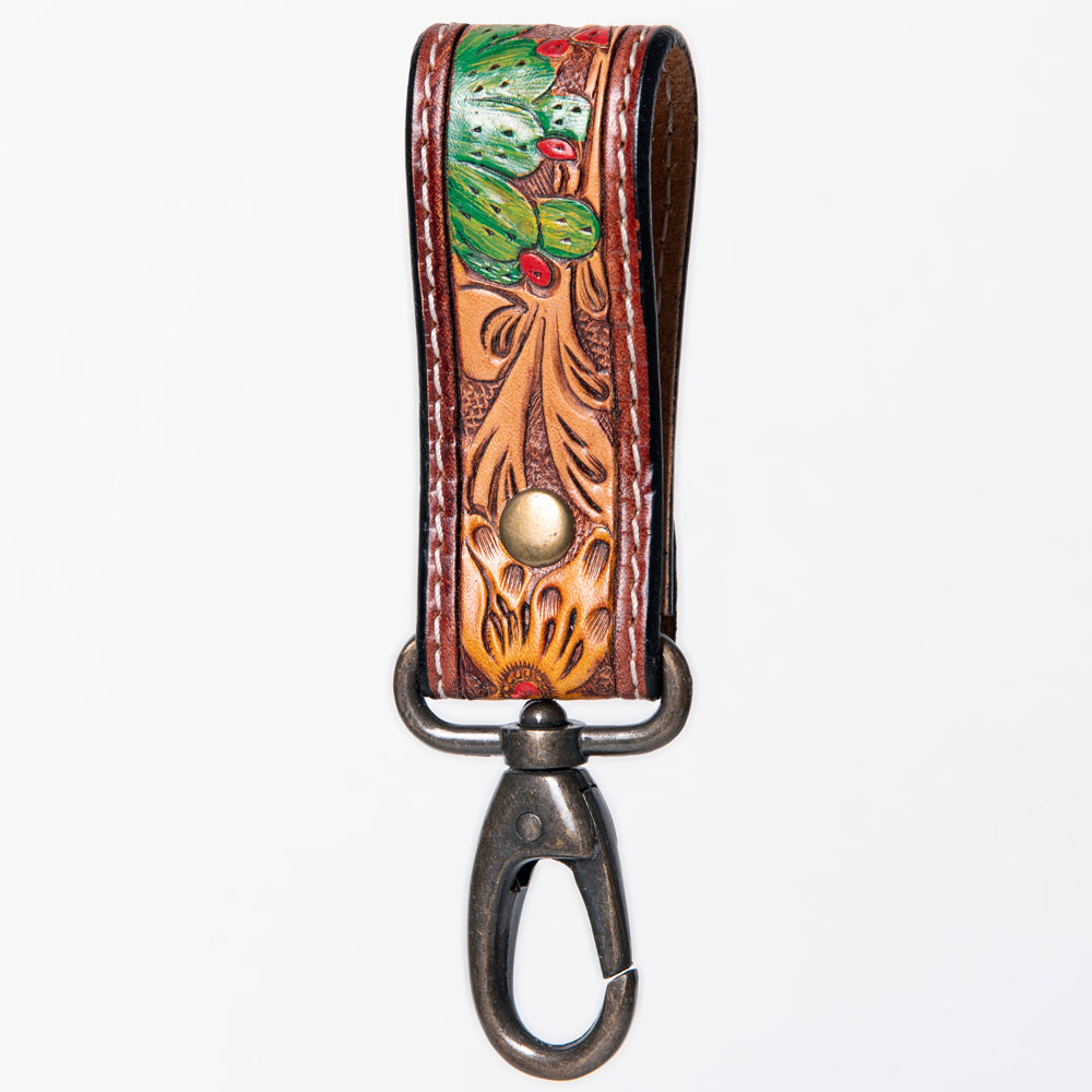 American Darling ADKR210P Hand Tooled Carved Genuine Leather Keyring