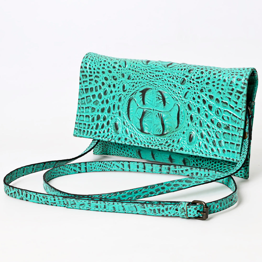 American Darling Wallet Crocodile Embossed Genuine Leather Western Women Bag | Handbag Purse Wristlet Travel Clutch