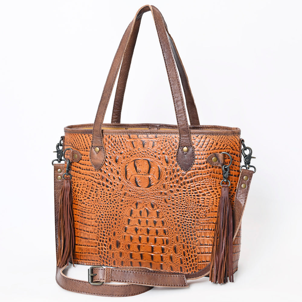 American Darling Tote Crocodile Embossed Genuine Leather Western Women Bag Handbag | for Cute Laptop