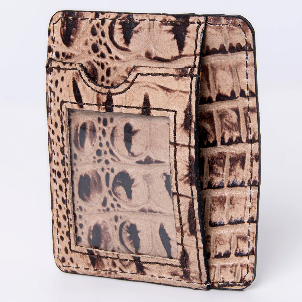 American Darling Card Holder Crocodile Embossed Genuine Leather Western Women Bag | Handbag Purse Wristlet Travel