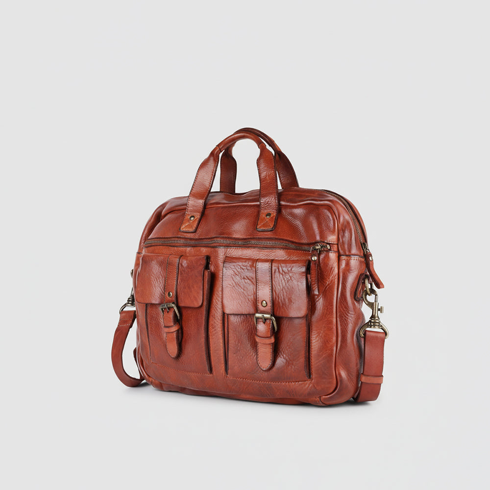 Spaghetti Western Swc405Cg Briefcase Vintage Handmade Drum Dyed Genuine European Cowhide Leather Women Bag Western Handbag Purse