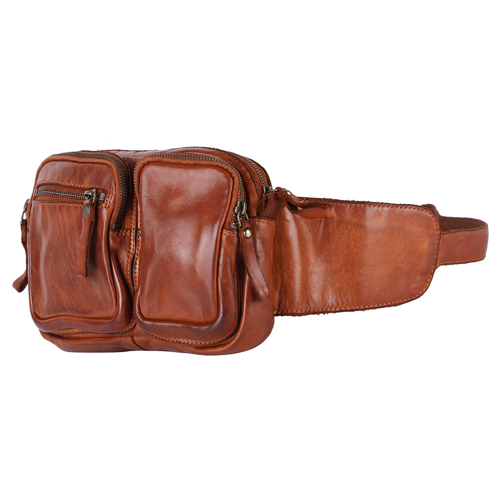 Spaghetti Western Swc410Tan Fanny Pack Vintage Handmade Drum Dyed Genuine European Cowhide Leather Women Bag WesternåÊHandbagåÊPurse