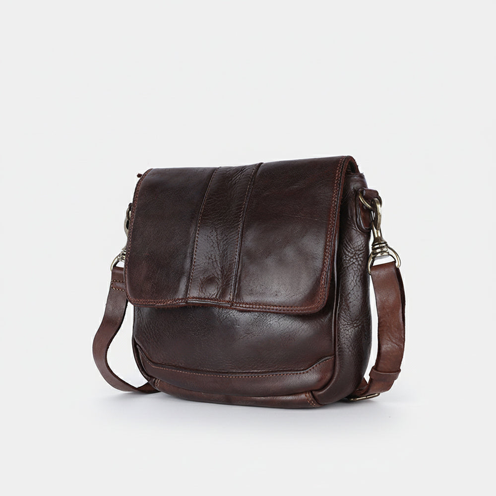 Spaghetti Western Swc412Brn Cross Body I Vintage Handmade Drum Dyed Genuine European Cowhide Leather Women Bag Western Handbag Purse