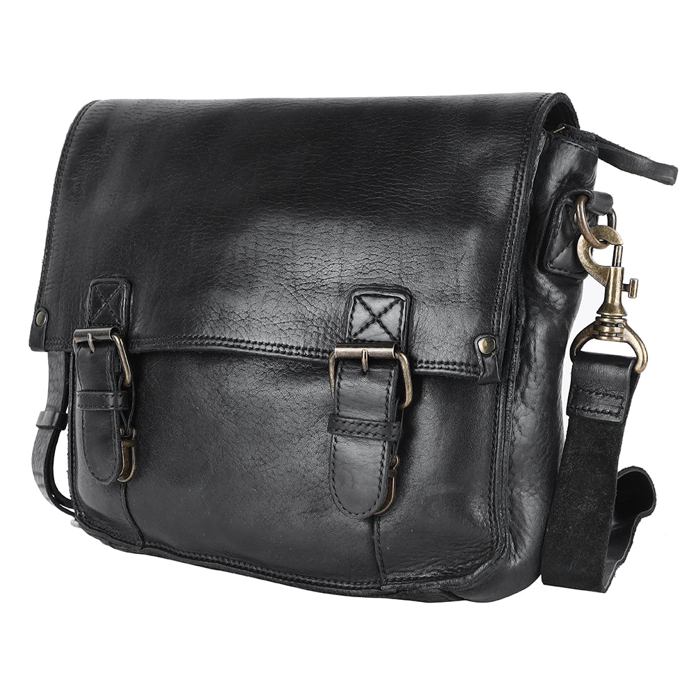 Spaghetti Western Swc403Blk Cross Body I Vintage Handmade Drum Dyed Genuine European Cowhide Leather Women Bag WesternåÊHandbagåÊPurse