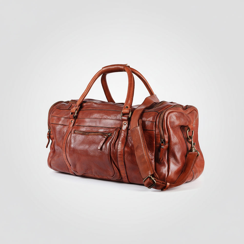Spaghetti Western Swc401Cg Duffel Vintage Handmade Drum Dyed Genuine European Cowhide Leather Women Bag Western Handbag Purse