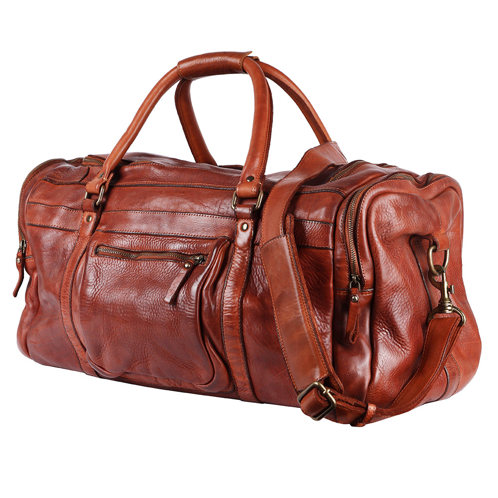 Spaghetti Western Swc401Cg Duffel Vintage Handmade Drum Dyed Genuine European Cowhide Leather Women Bag Western Handbag Purse