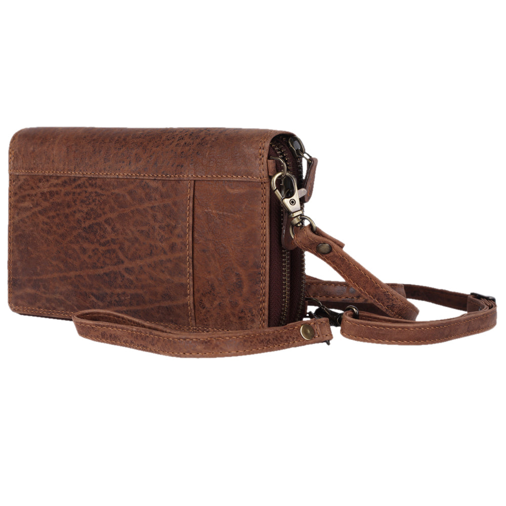 Spaghetti Western Swc454Brn Wallet Vintage Handmade Drum Dyed Genuine European Cowhide Leather Women Bag WesternåÊHandbagåÊPurse