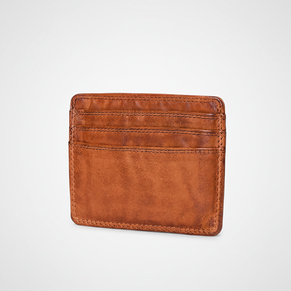 Spaghetti Western Swc451Cg Card-Holder Vintage Handmade Drum Dyed Genuine European Cowhide Leather Women Bag Western Handbag Purse
