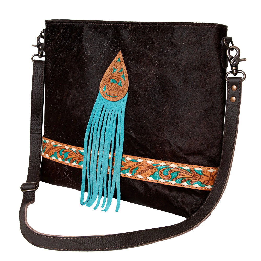 OHLAY Hobo Hand Tooled Hair-On Genuine Leather Women Bag Western Handbag Purse | Womens Handbags Belt for Summer