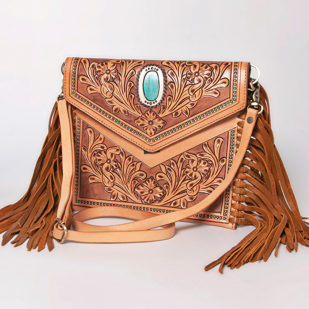 American Darling Envelope Hand Tooled Genuine Leather Women Bag Western Handbag Purse | for Cute