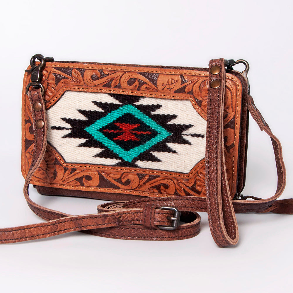 American Darling Clutch Hand Tooled Saddle Blanket Genuine Leather Western Women Bag Handbag Purse | for Cute