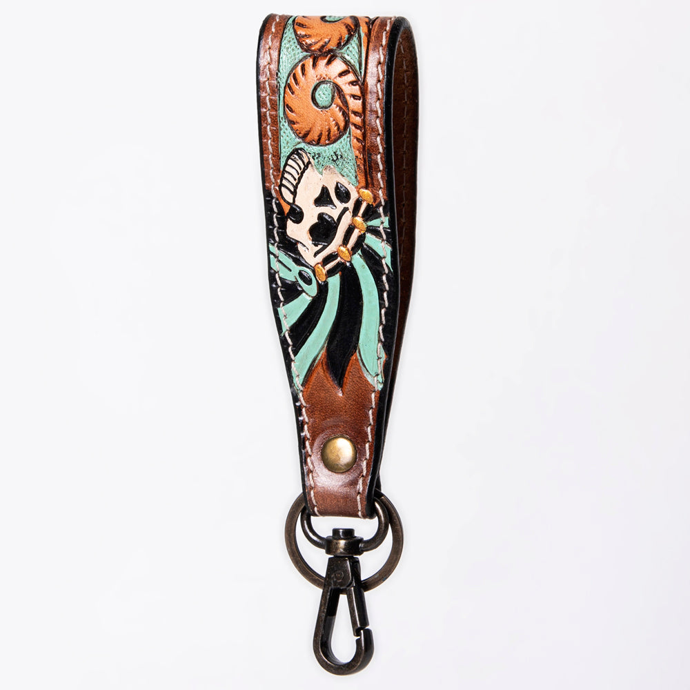 American Darling ADWSF126G Hand Tooled Genuine Leather Handle Strap For Wristlet Bags