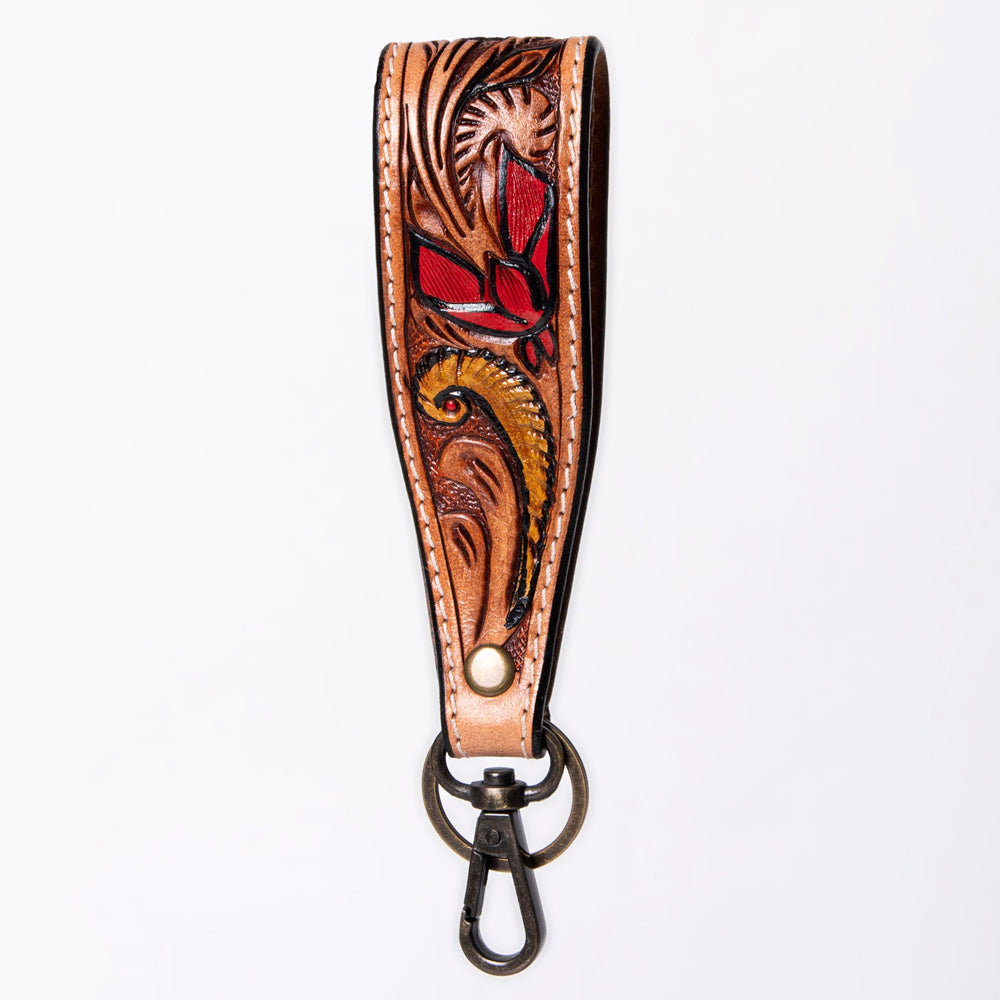 American Darling ADWSF126M Hand Tooled Genuine Leather Handle Strap For Wristlet Bags