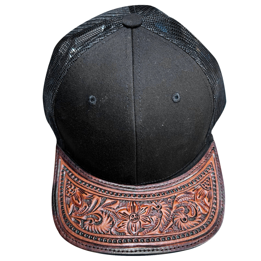 American Darling Men/Women Adjustable Cap With Leather On Visor Black | Vintage