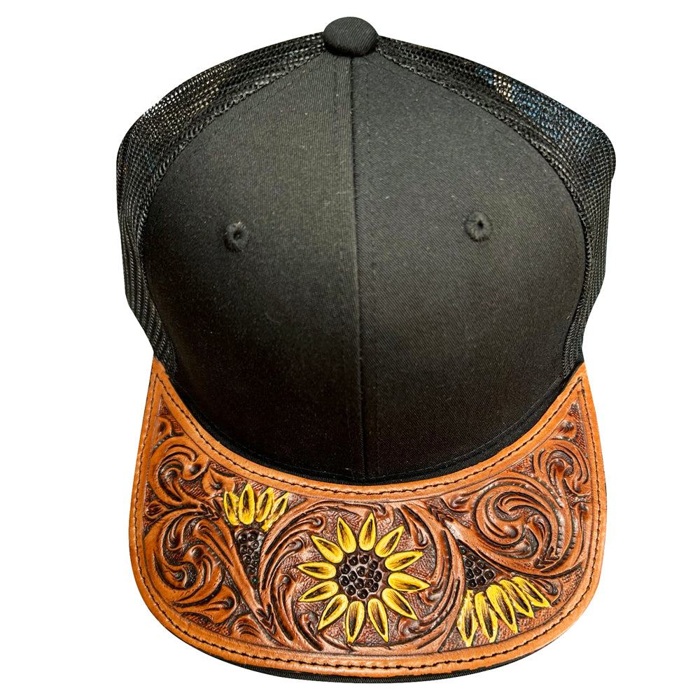 American Darling Men/Women Adjustable Cap With Leather On Visor Black | Vintage