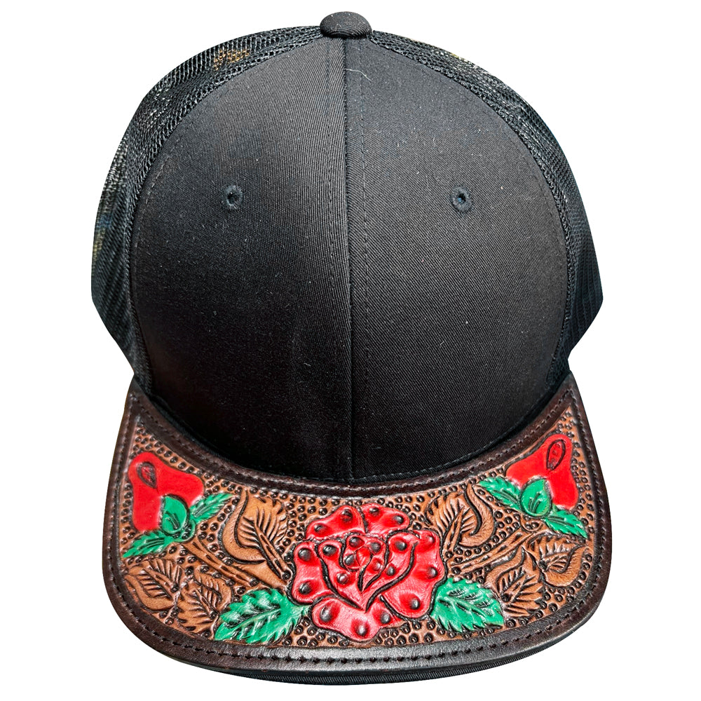 American Darling Men/Women Adjustable Cap With Leather On Visor Black | Vintage