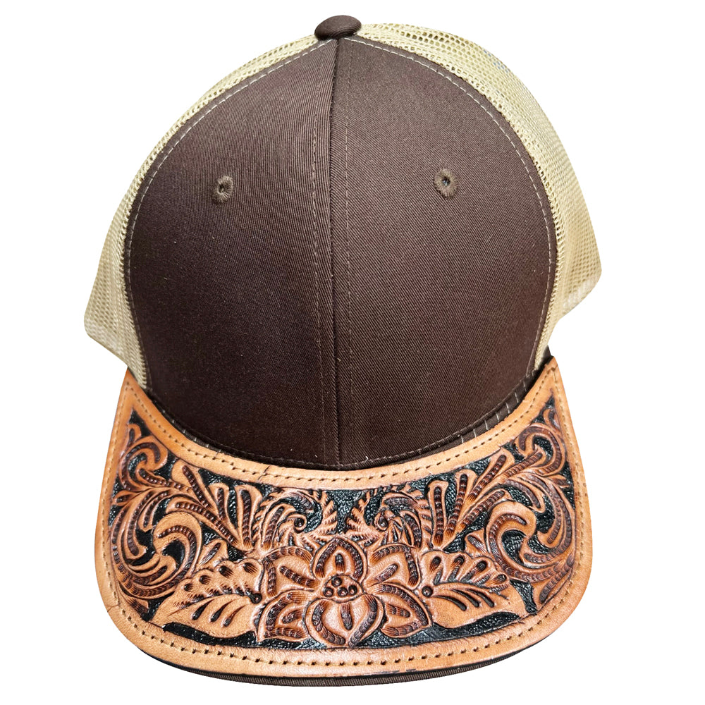 American Darling Men/Women Adjustable Cap With Leather On Visor Brown | Vintage