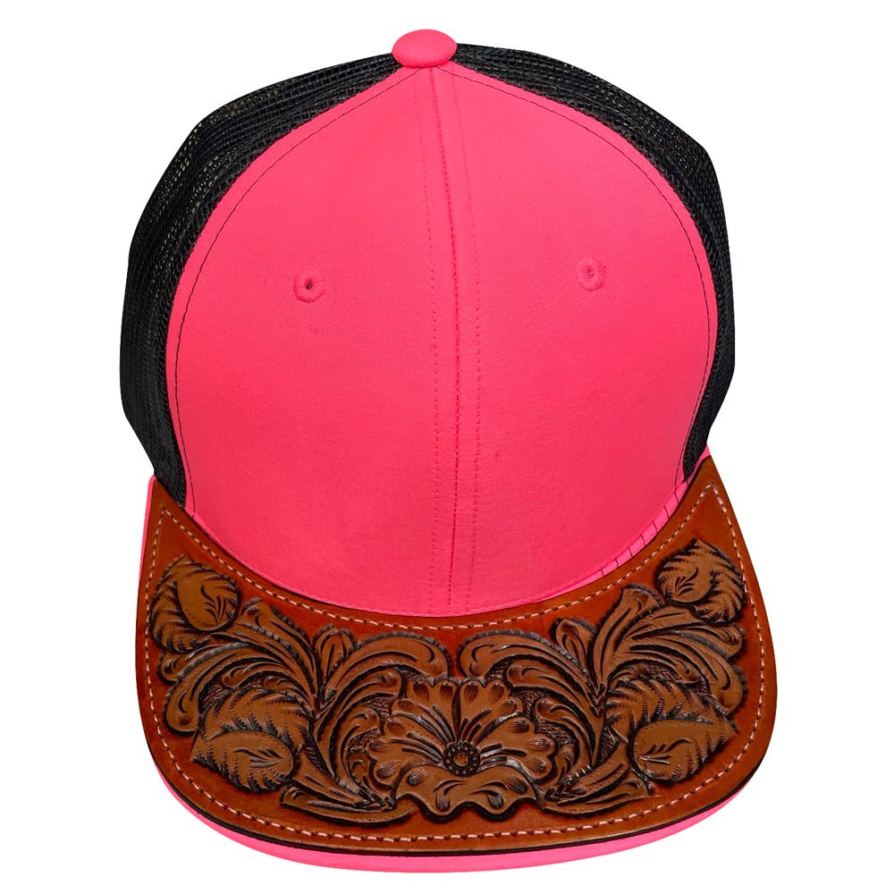 American Darling Men Women Adjustable Cap With Leather On Visor Red w/Black | Vintage