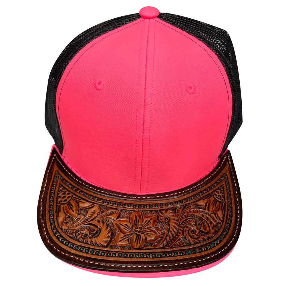 American Darling Men Women Adjustable Cap With Leather On Visor Red w/Black | Vintage