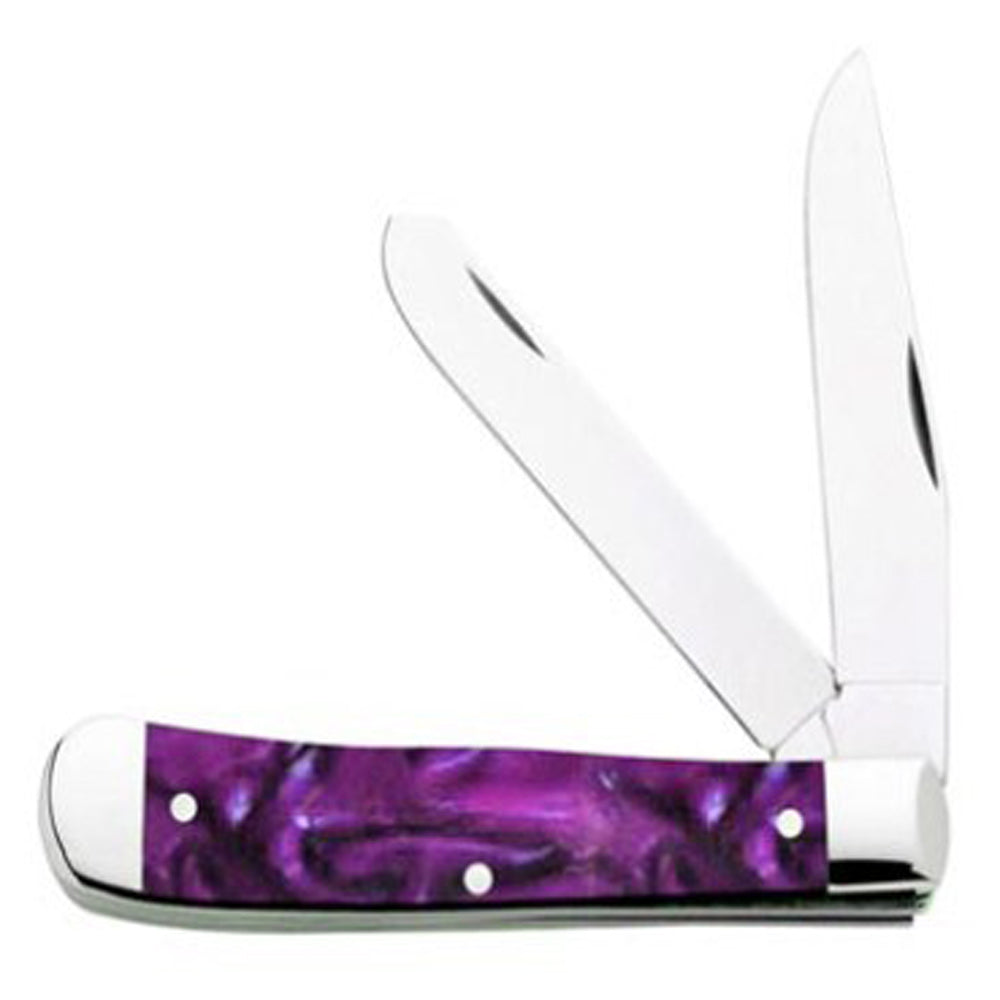 Circle Sh Cutlery Stainless Steel Purple Trapper Knife