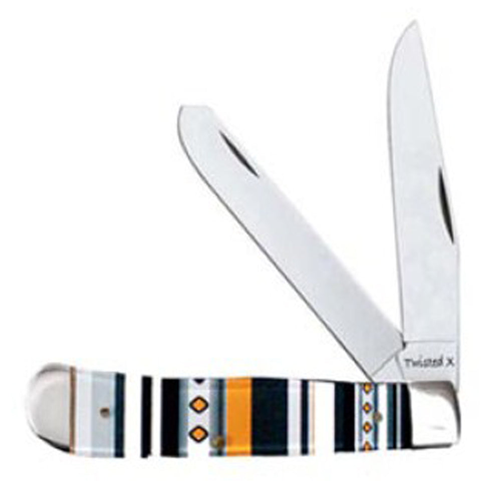 Twisted X Blk White Org Serape Knife