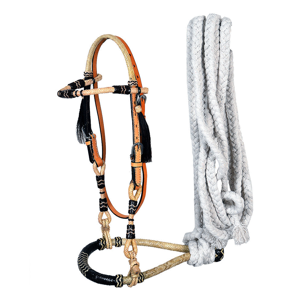 HILASON Western Horse Headstall Bridle American Leather Reins with Bosal | for Horses Headstalls