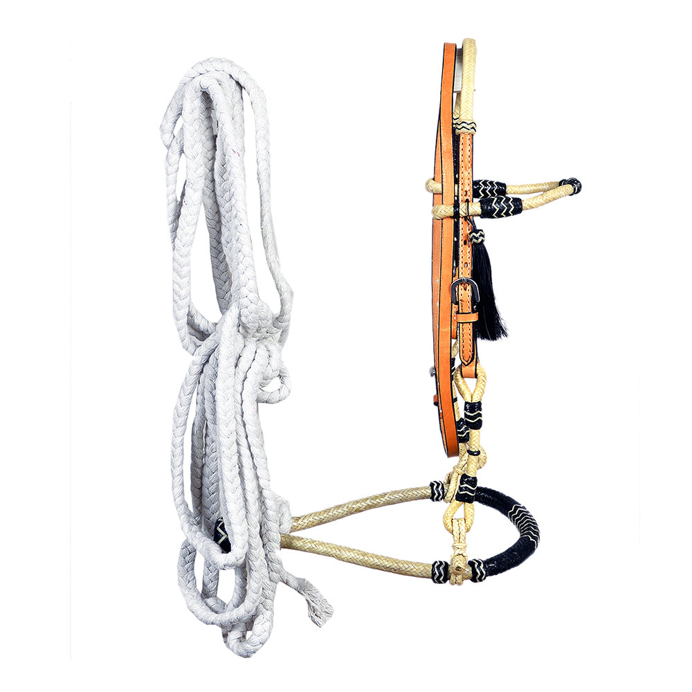 HILASON Western Horse Headstall Tack Bridle American Leather Bitless Rein